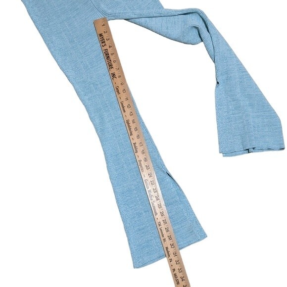 Le Ore Rimini Rib Knit Flared Pants flared cuffs pull on LOK00166 sky/artic L - Picture 5 of 10